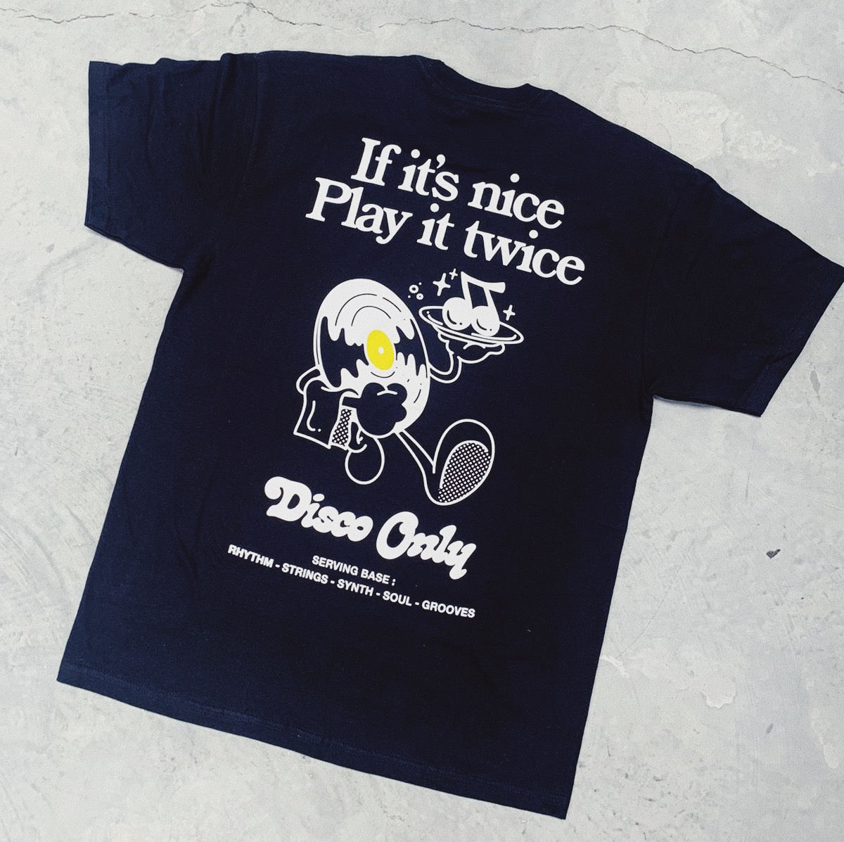 DISCO ONLY 'Play it Twice V2' Tee - Black – UN:IK Clothing