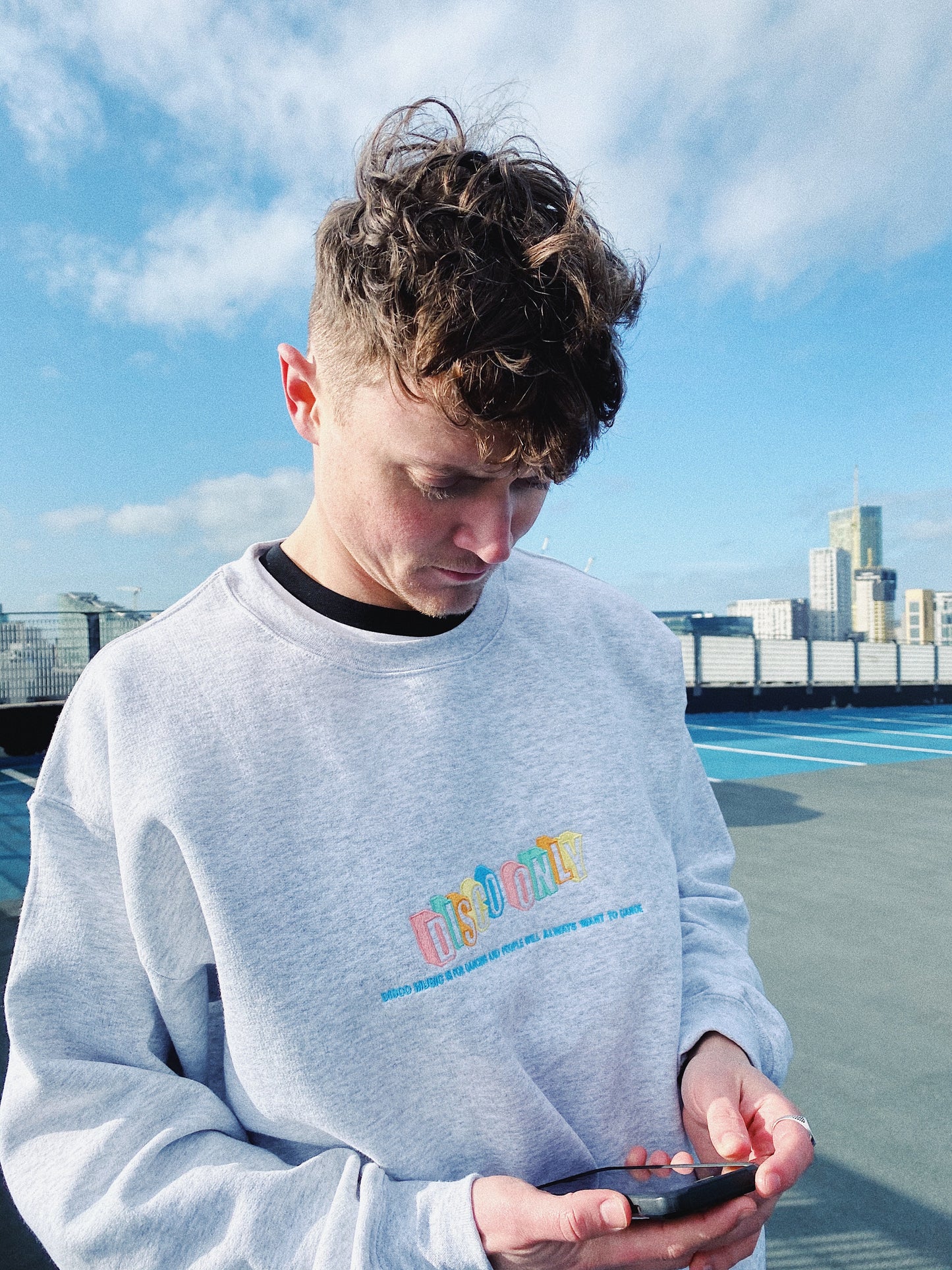 DISCO ONLY 'Dancers' Embroidered Sweater - Ash