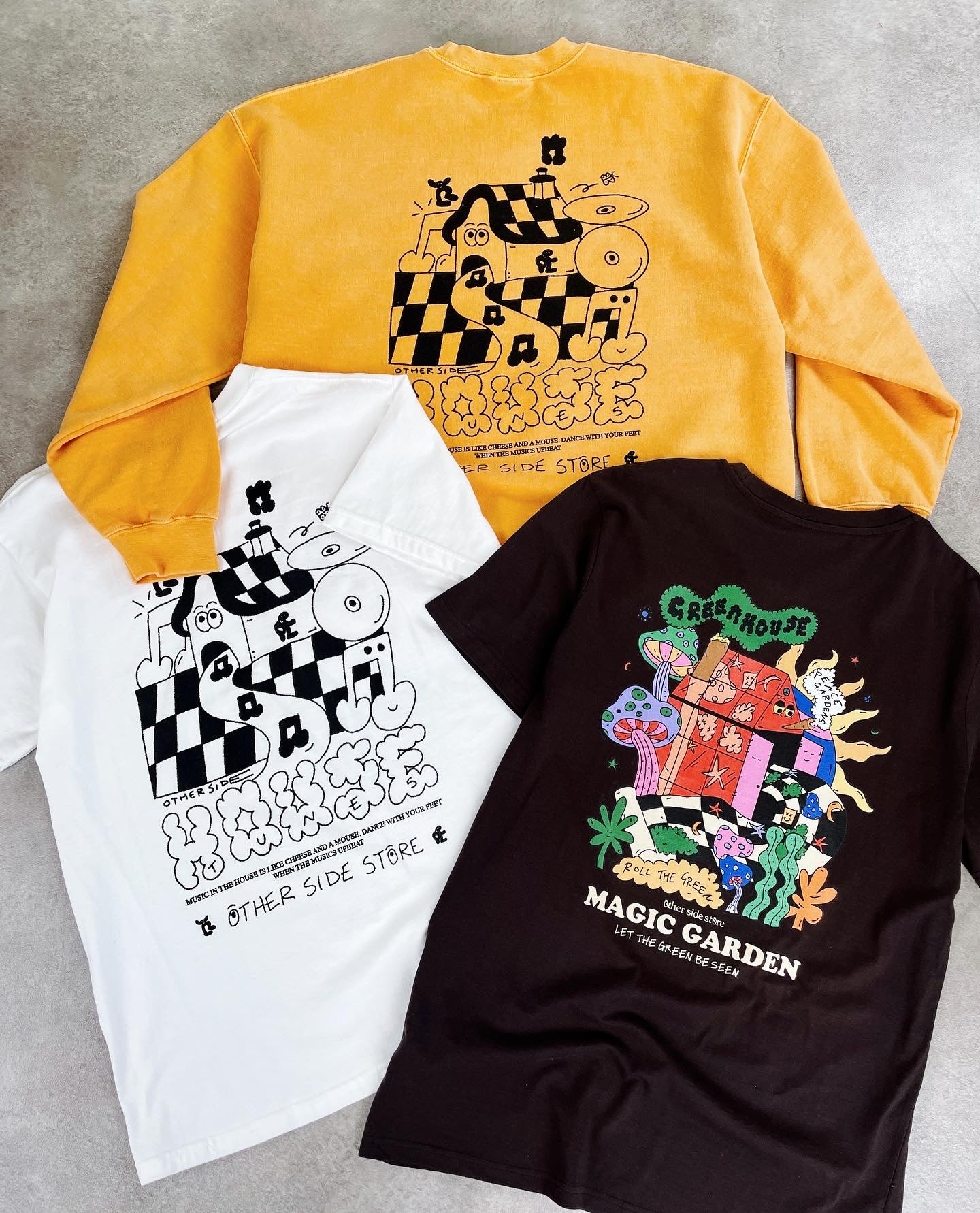 Other Side Store 'House Tunes' Sweater - Vintage Washed Yellow