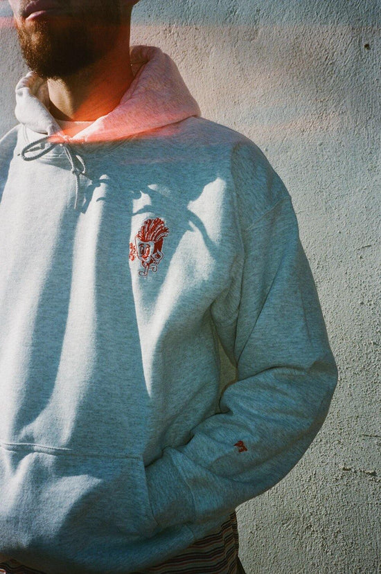 Pomme Frite 'Chips' Embroidered Hoodie - Ash - UN:IK Clothing