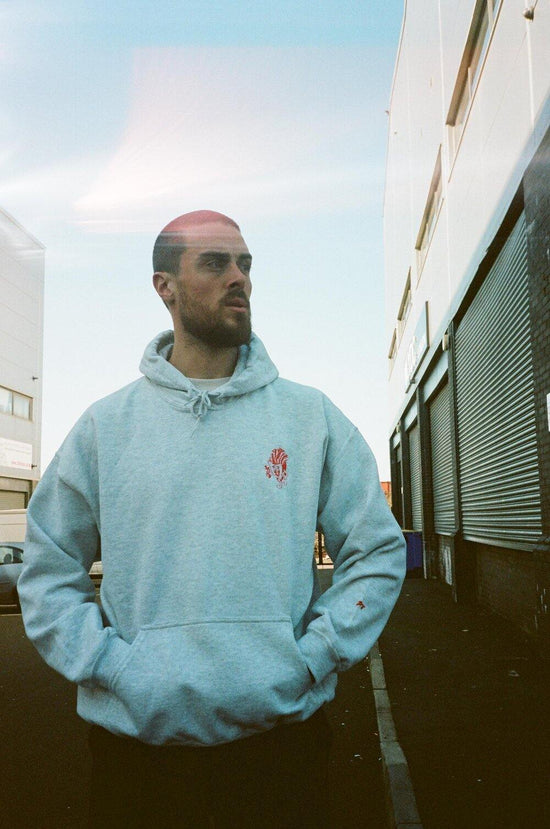 Pomme Frite 'Chips' Embroidered Hoodie - Ash - UN:IK Clothing