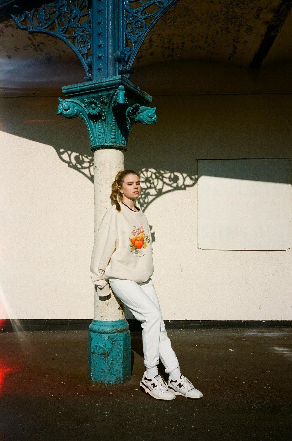 Seasonal Hero 'Oranges' Oversized Sweater - Organic Natural - UN:IK Clothing