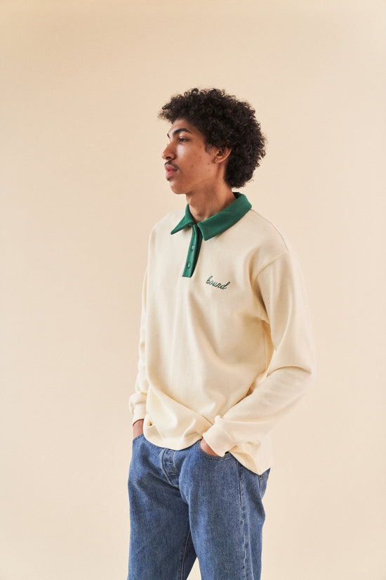 bound 'Cream Knit' Polo Sweater