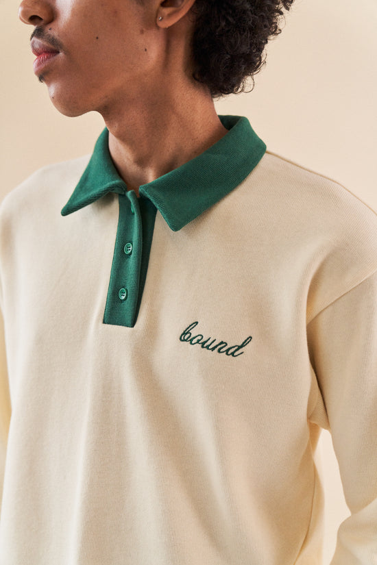 bound 'Cream Knit' Polo Sweater