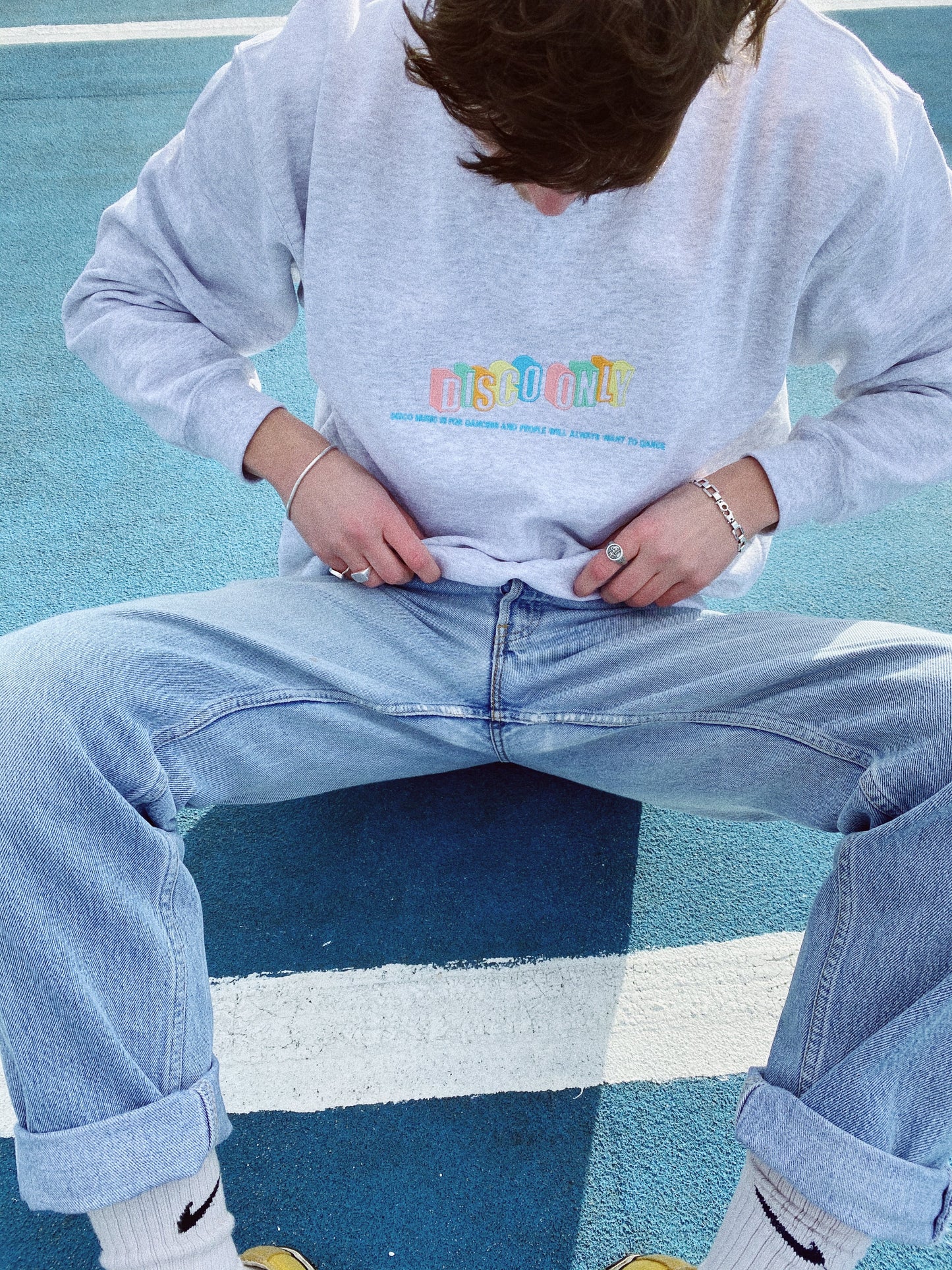 DISCO ONLY 'Dancers' Embroidered Sweater - Ash