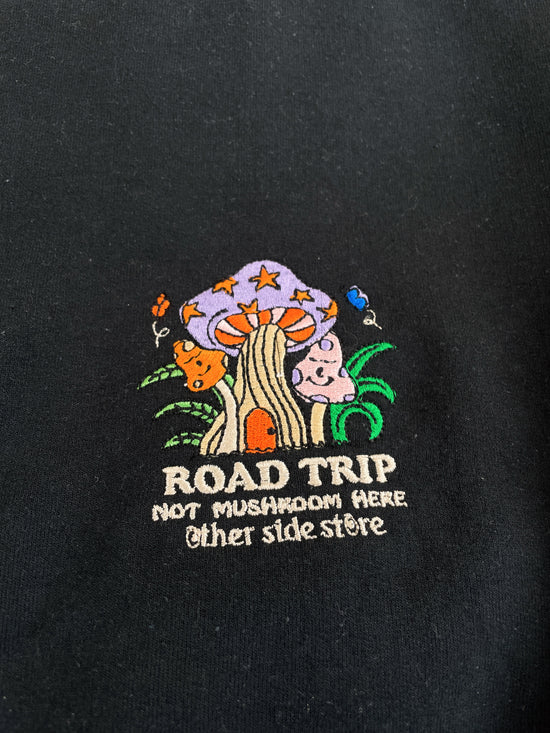 Other Side Store 'Road Trip' Embroidered Hoodie - Black / Sand