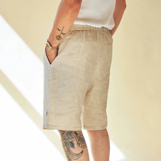 bound 'Alfama' Linen Shorts - Sand