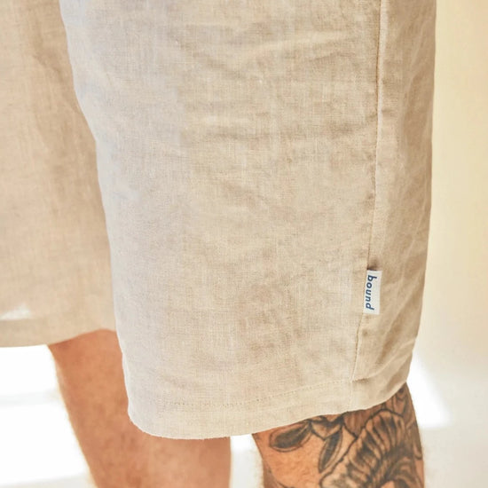 bound 'Alfama' Linen Shorts - Sand