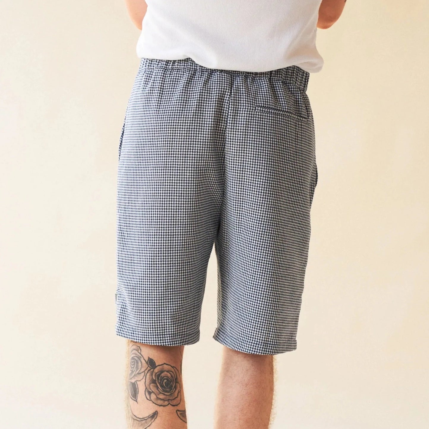 bound 'Atlantic' Dogtooth Linen Shorts