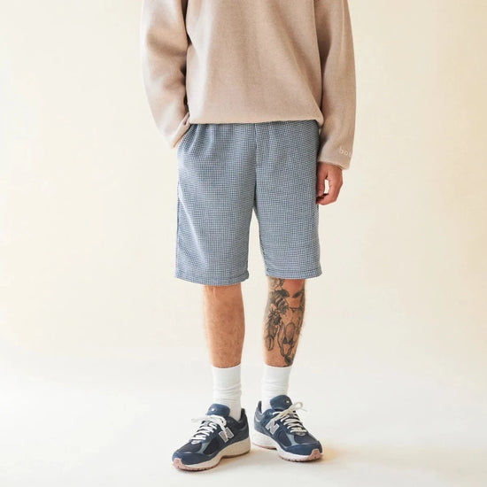 bound 'Atlantic' Dogtooth Linen Shorts