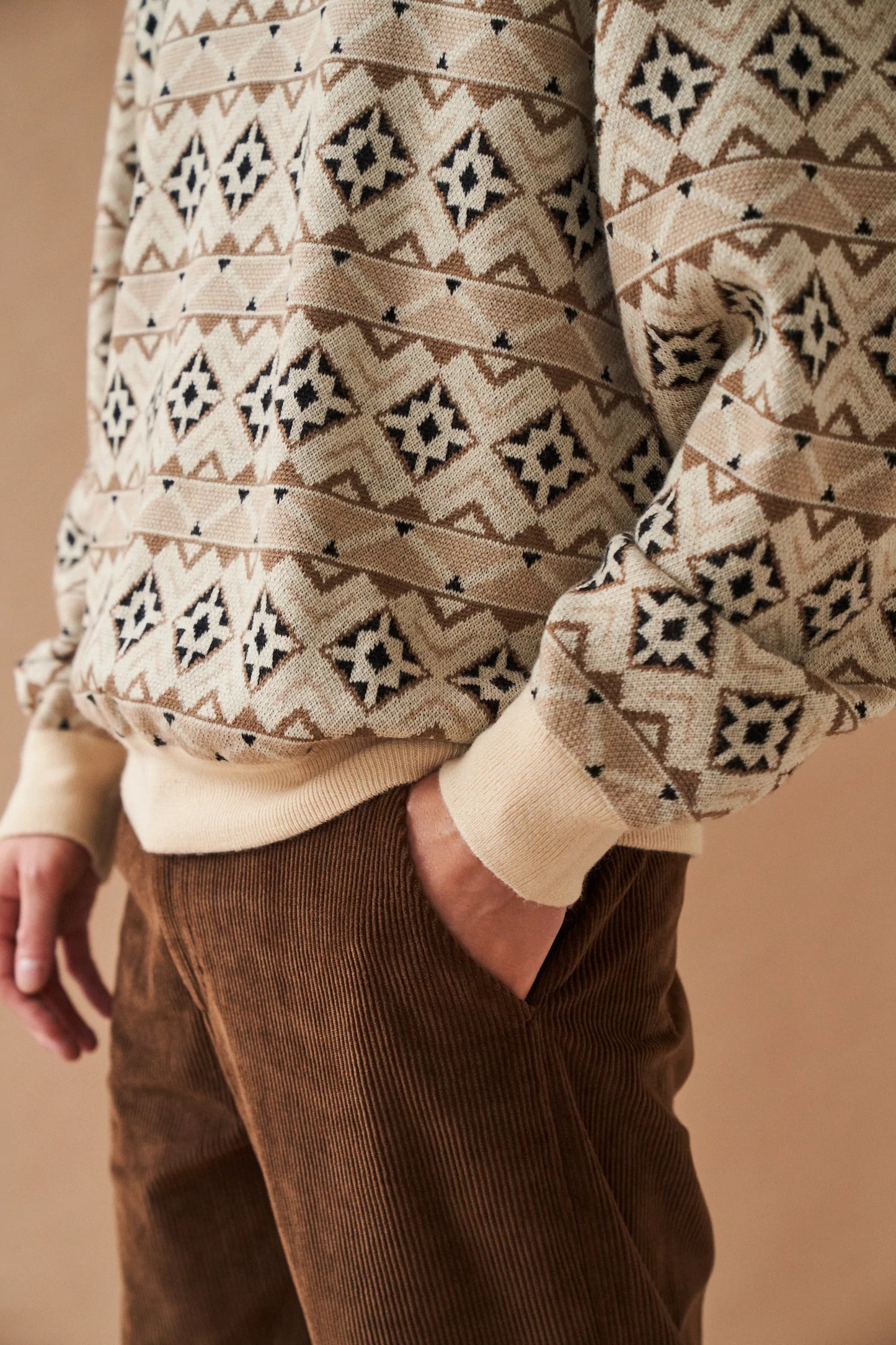 bound 'Oslo' Pattern Wool Sweater