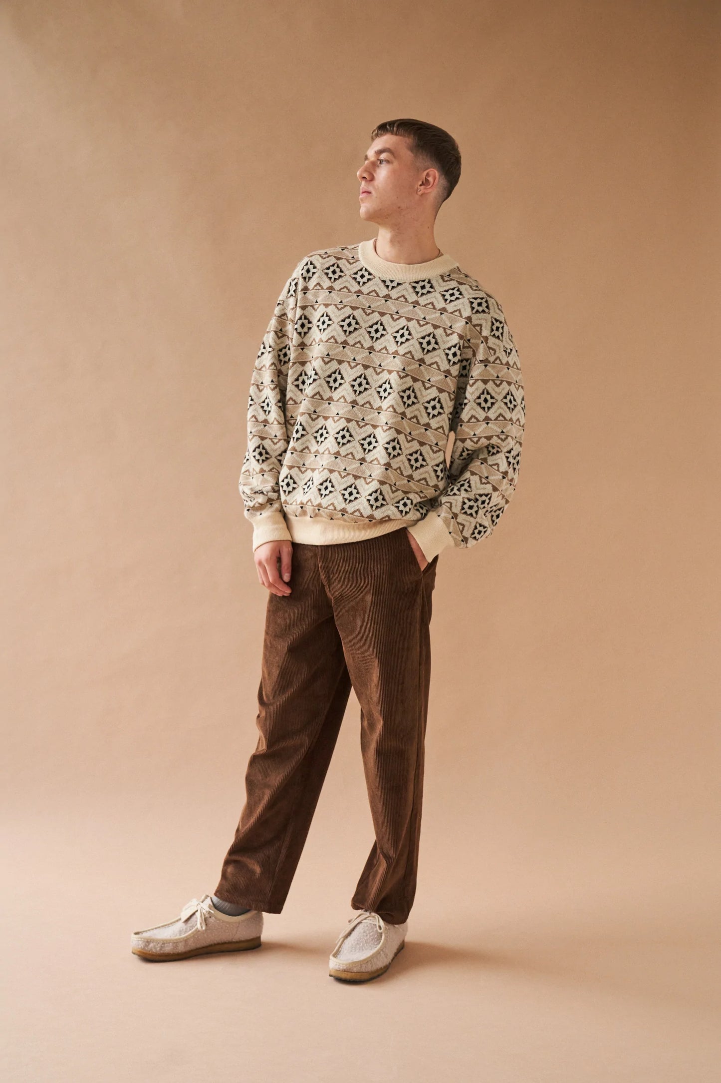 bound 'Oslo' Pattern Wool Sweater