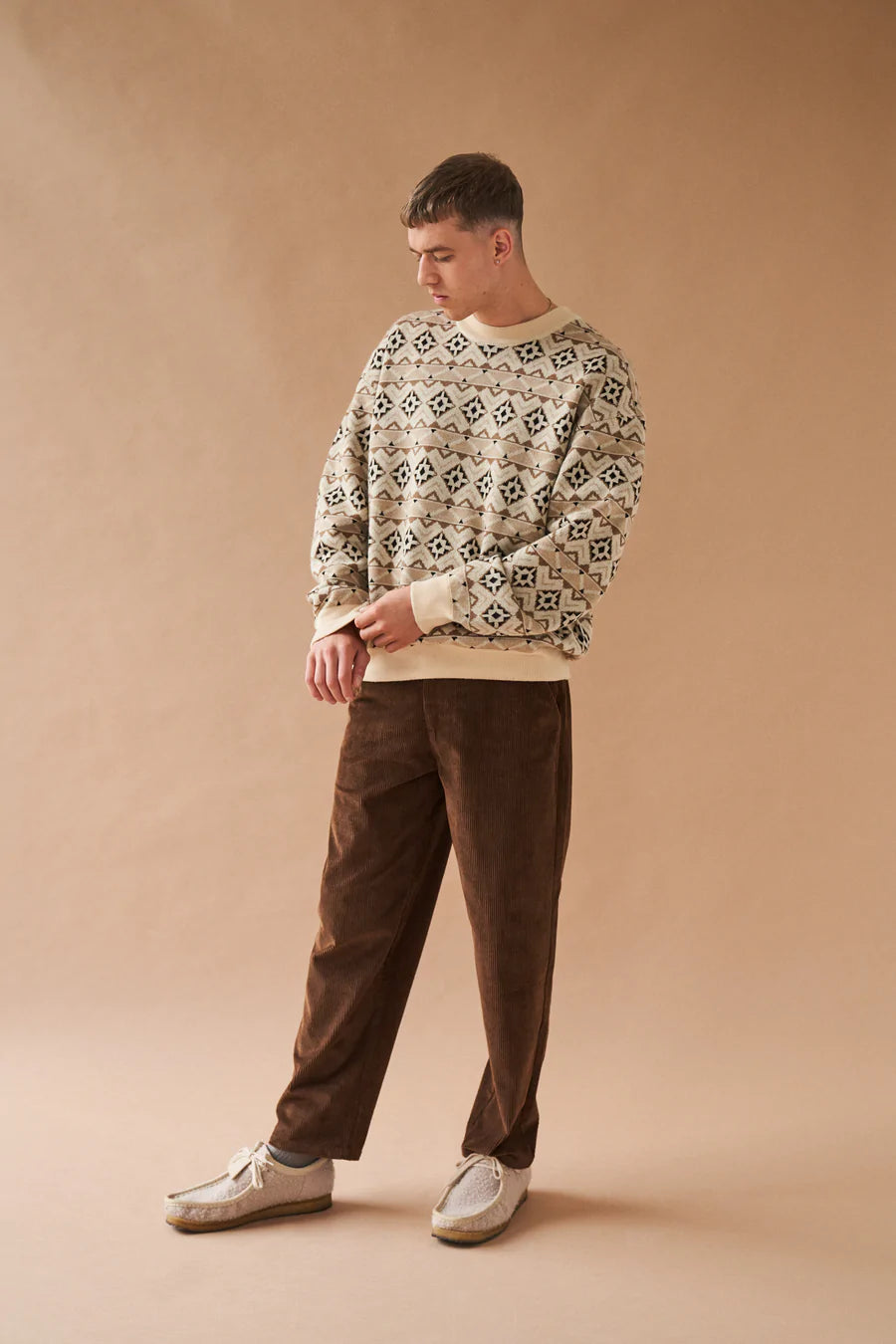 bound 'Oslo' Pattern Wool Sweater