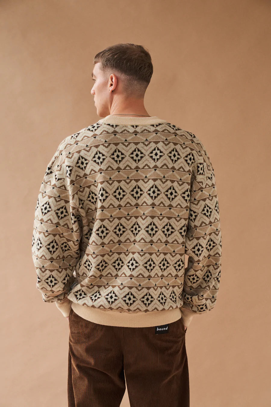 bound 'Oslo' Pattern Wool Sweater