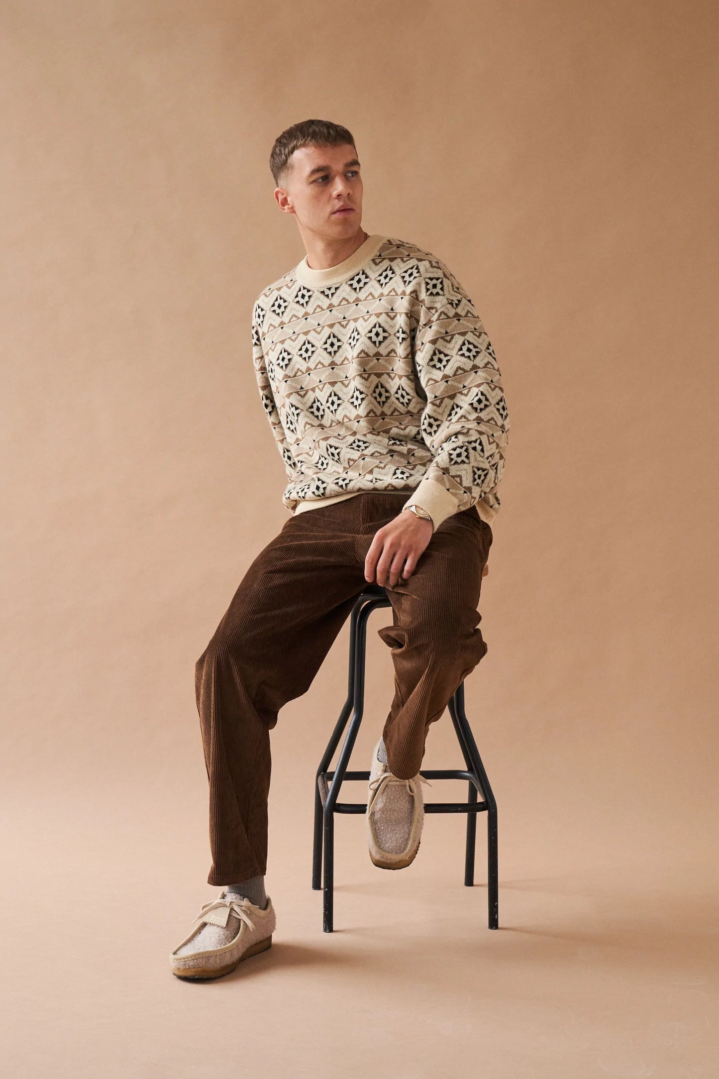 bound 'Oslo' Pattern Wool Sweater