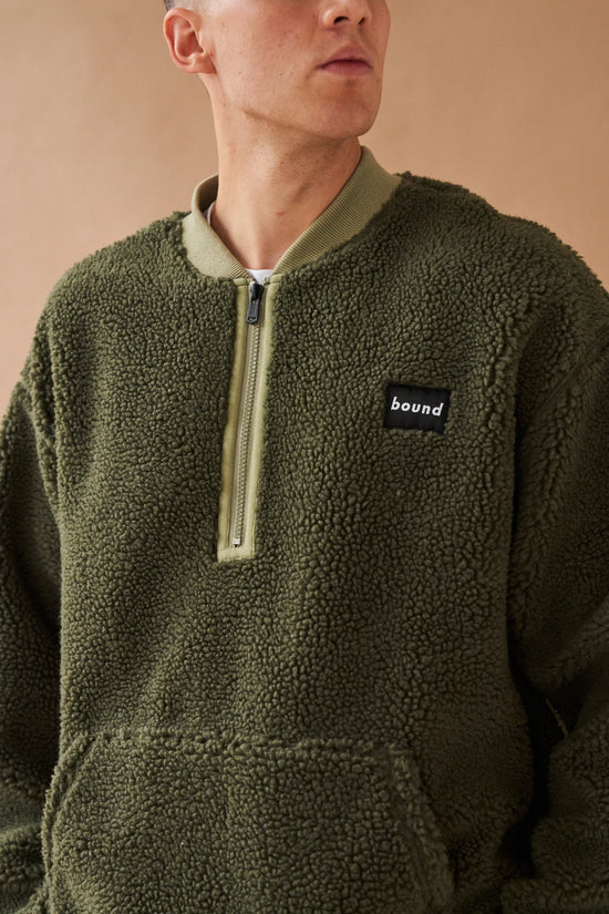 Load image into Gallery viewer, bound &amp;#39;Forest&amp;#39; Half Zip Fleece Pullover

