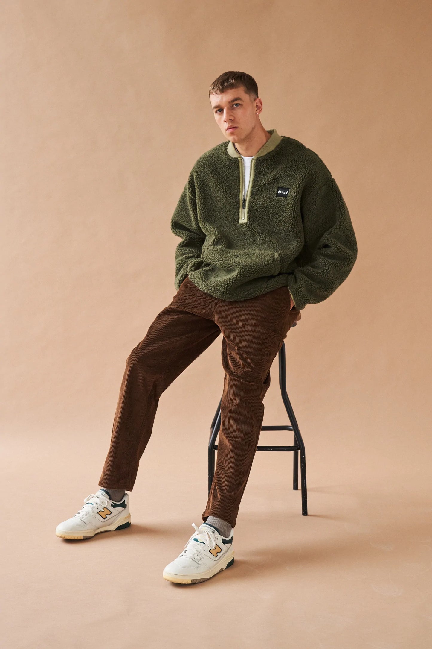 bound 'Forest' Half Zip Fleece Pullover