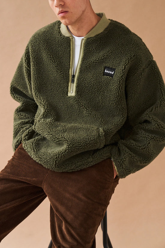 Load image into Gallery viewer, bound &amp;#39;Forest&amp;#39; Half Zip Fleece Pullover
