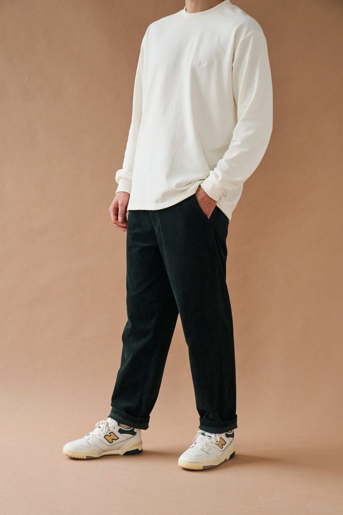 bound 'Pine Green' Corduroy Trousers