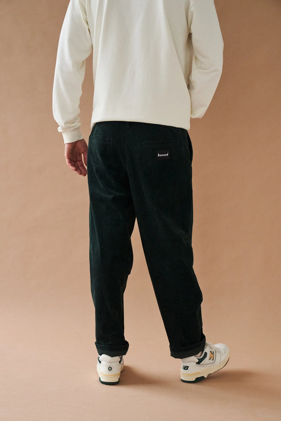 bound 'Pine Green' Corduroy Trousers