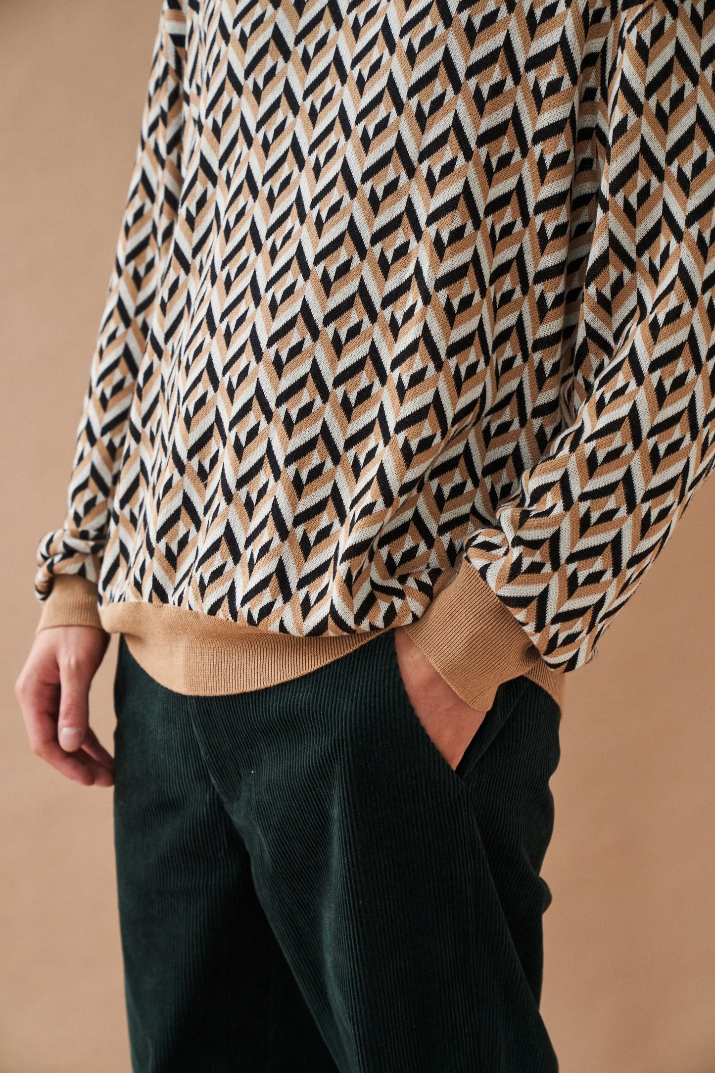 bound 'Chevron Brown' Longsleeve Polo