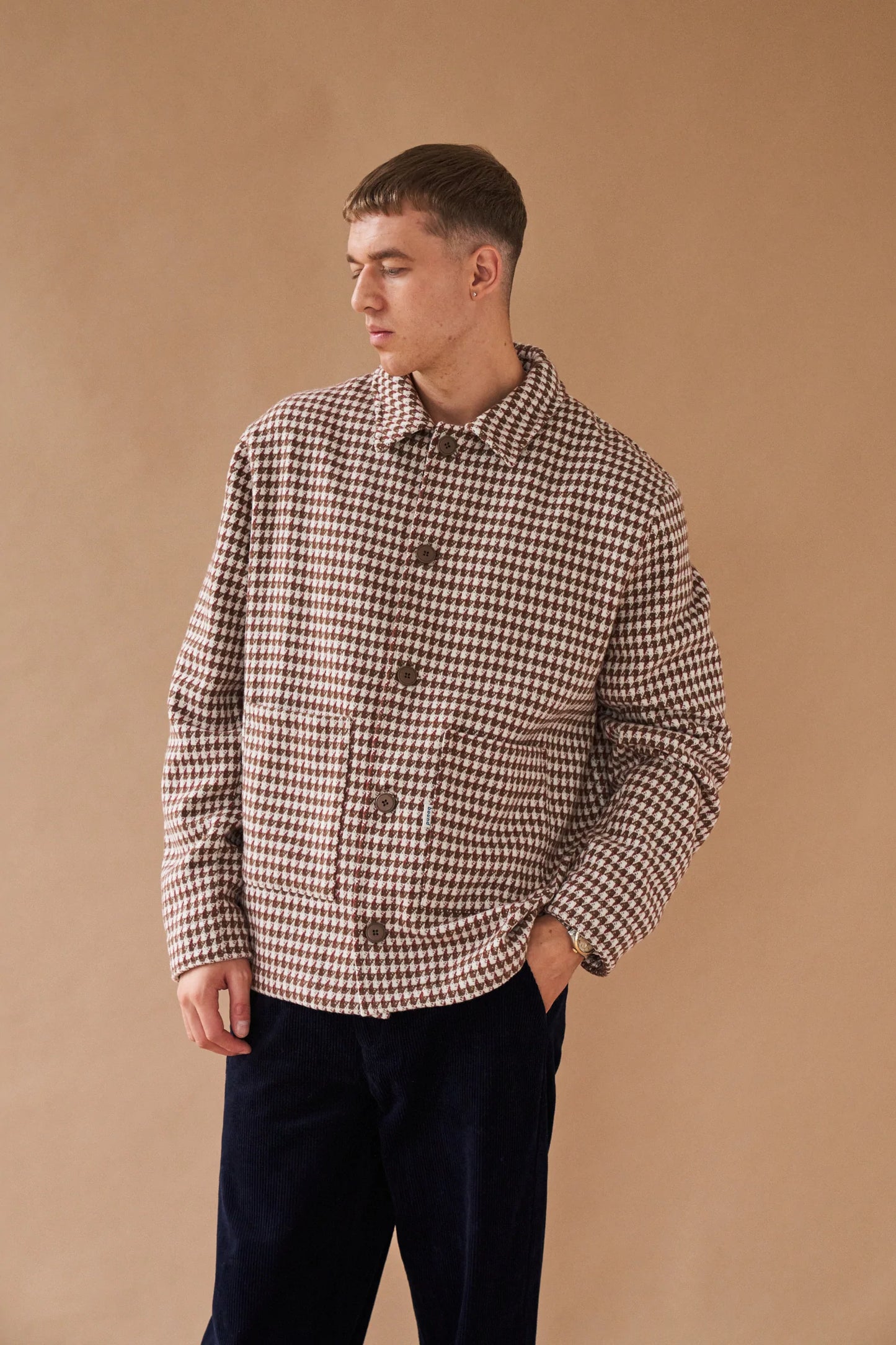 bound 'Bailey' Woven Dogtooth Heavy Overshirt