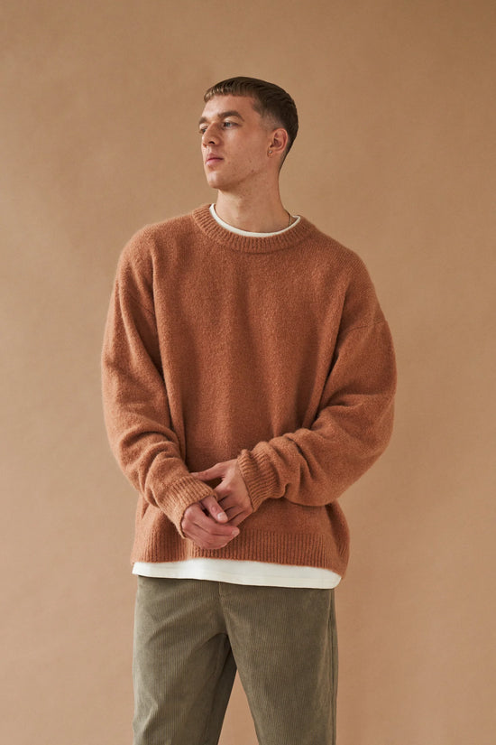 bound 'Baxter' Mohair Blend Sweater - Rust