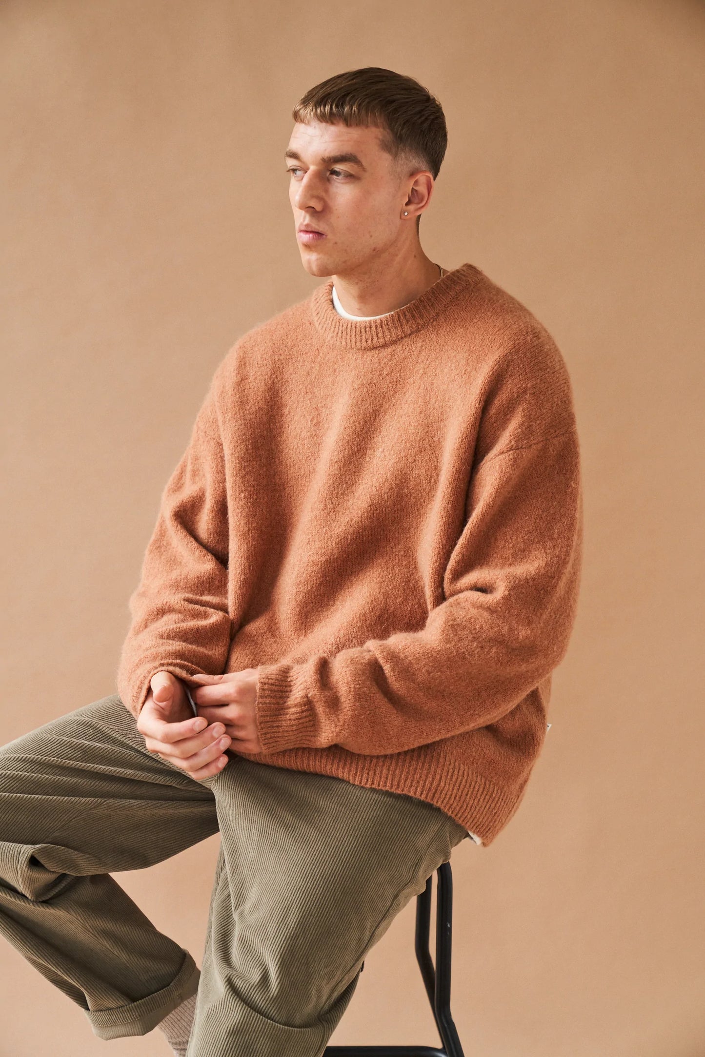 bound 'Baxter' Mohair Blend Sweater - Rust