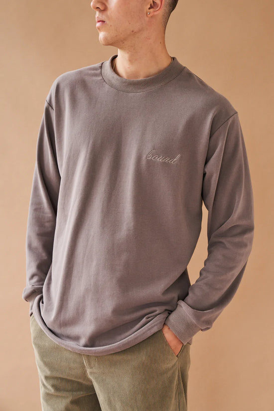 bound 'Charcoal Script' Embroidered Longsleeve Tee