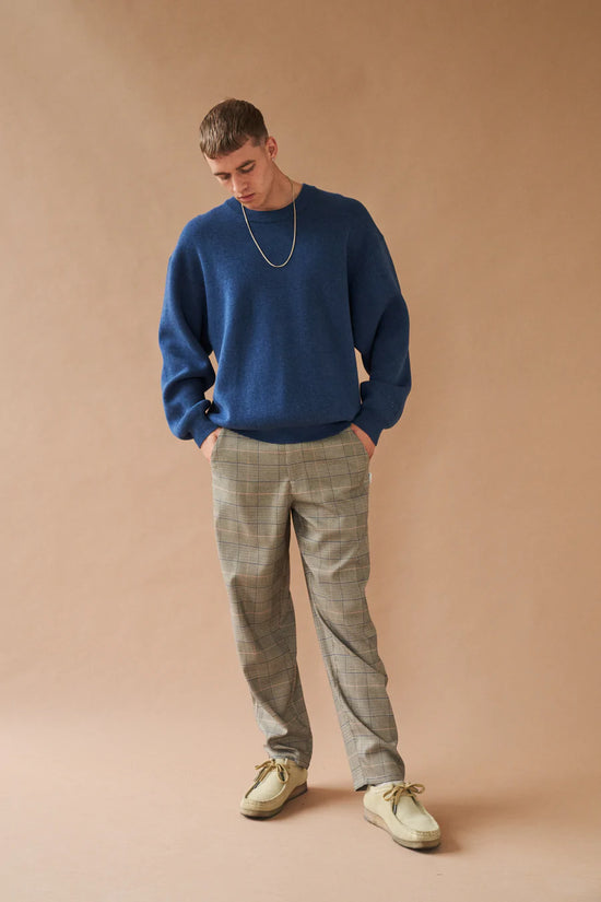 bound 'Okeley' Marl Knit Sweater - Ocean Blue