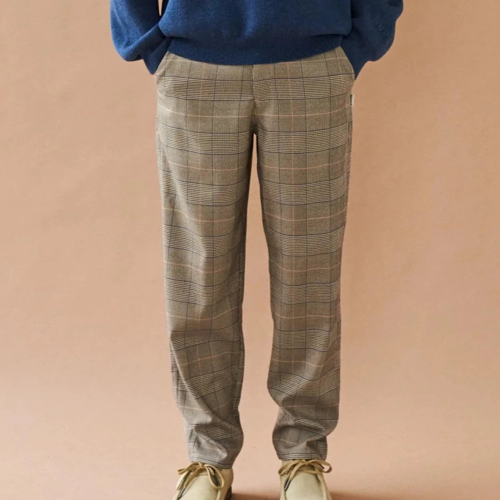 bound 'Everett' Grey Check Straight Trouser