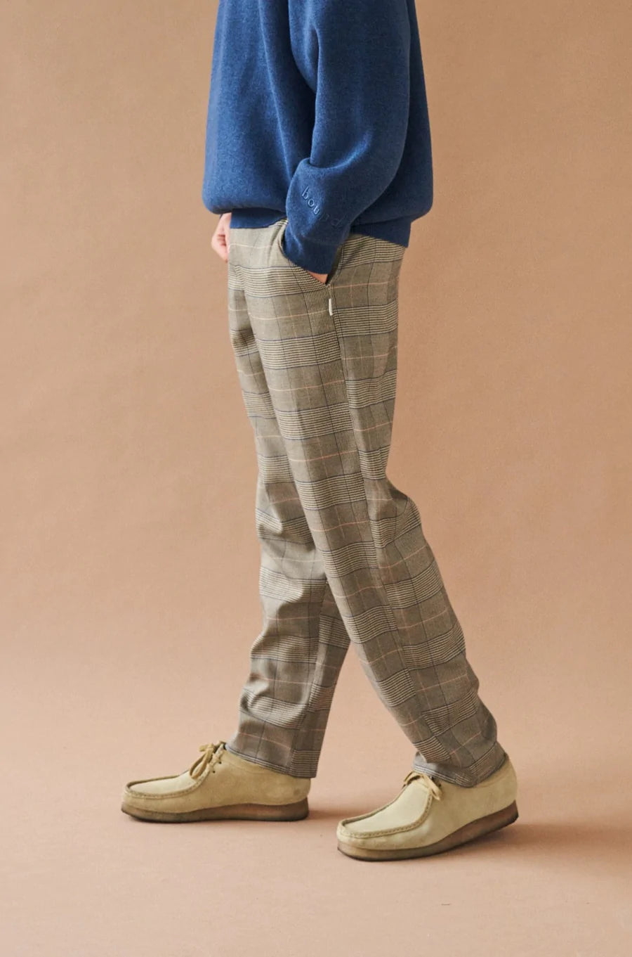 bound 'Everett' Grey Check Straight Trouser