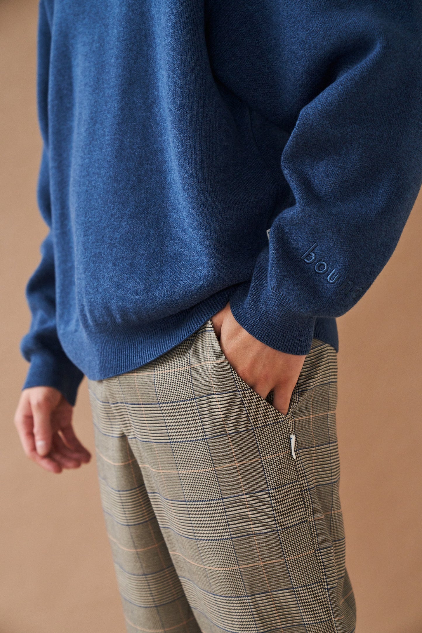 bound 'Everett' Grey Check Straight Trouser