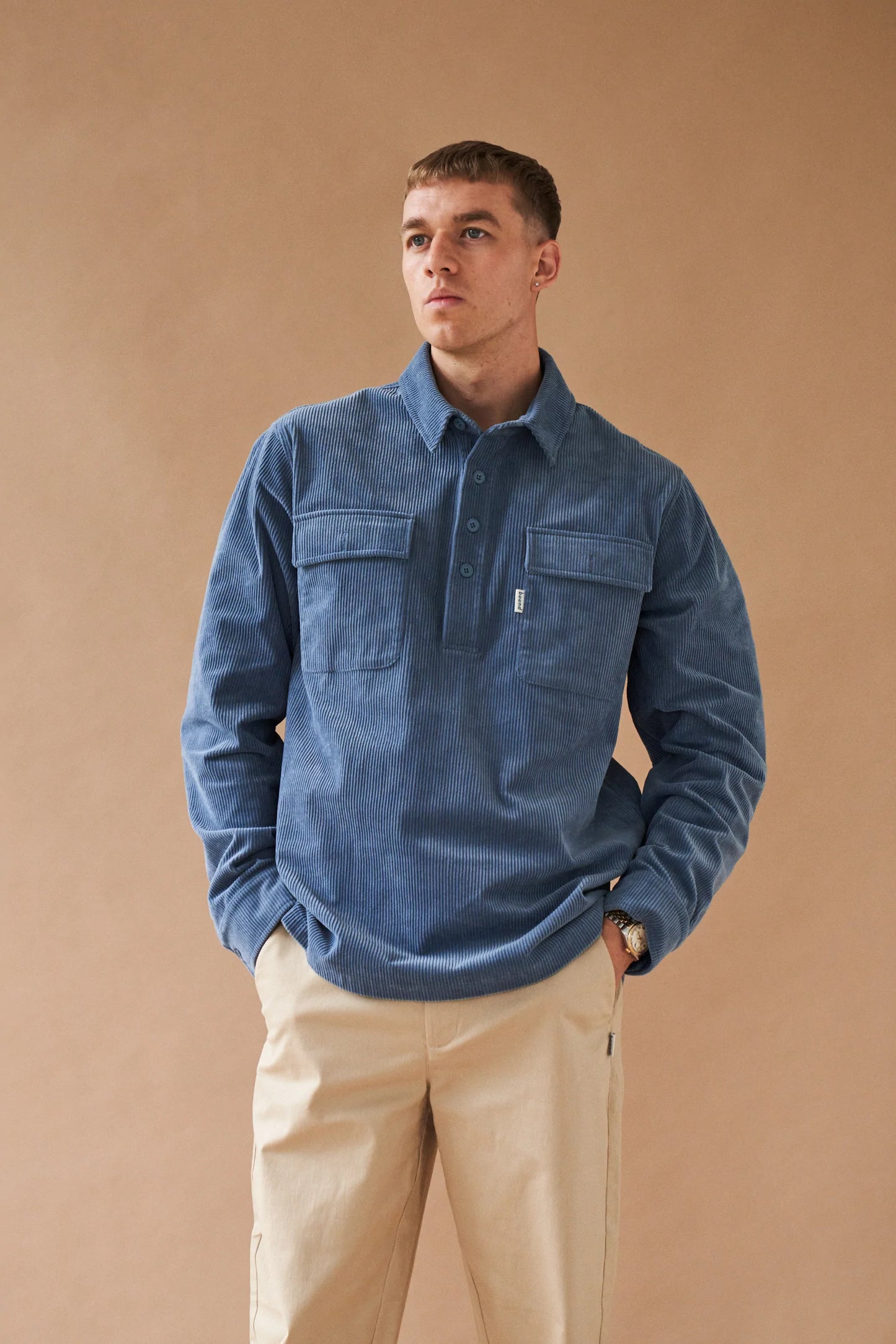 bound Steel Blue Corduroy Overshirt UN IK Clothing