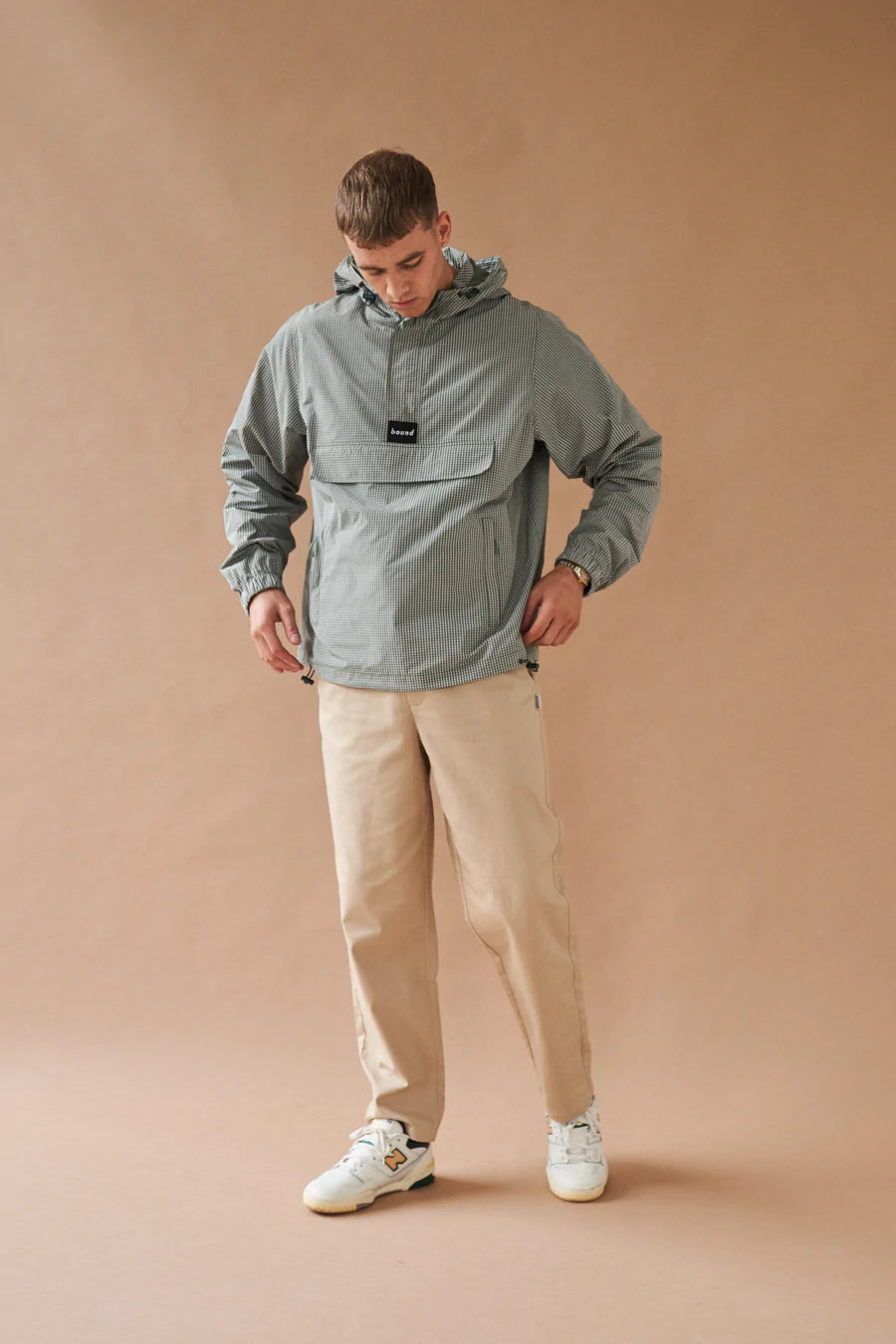 bound 'Hessle' Check Smock - Olive Green