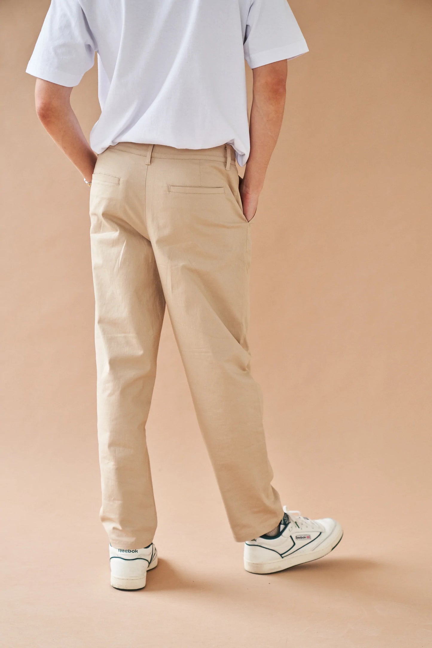 bound 'Beige Twill' Straight Trouser