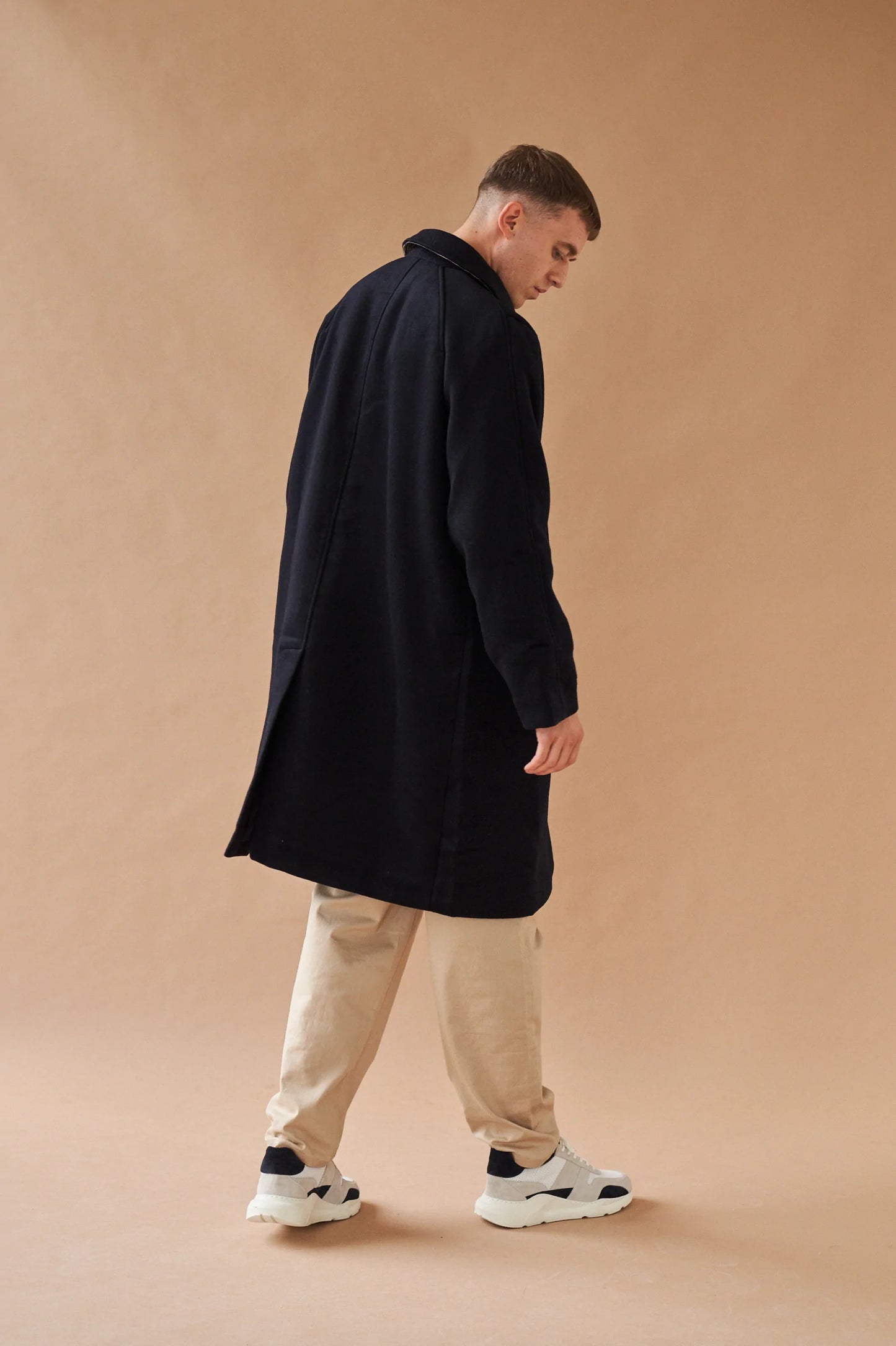 bound 'Maxwell' Oversized Wool Trench Coat - Navy