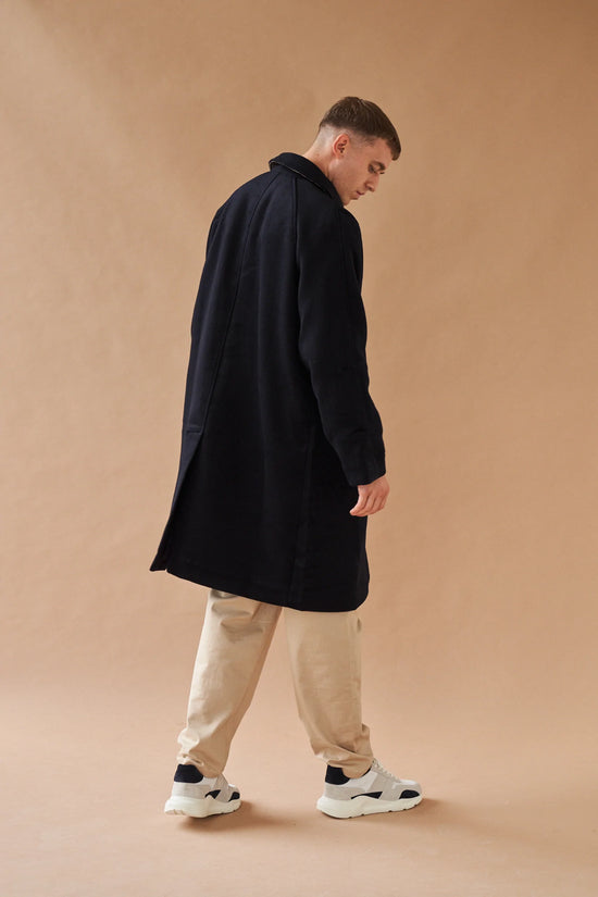 bound 'Maxwell' Oversized Wool Trench Coat - Navy