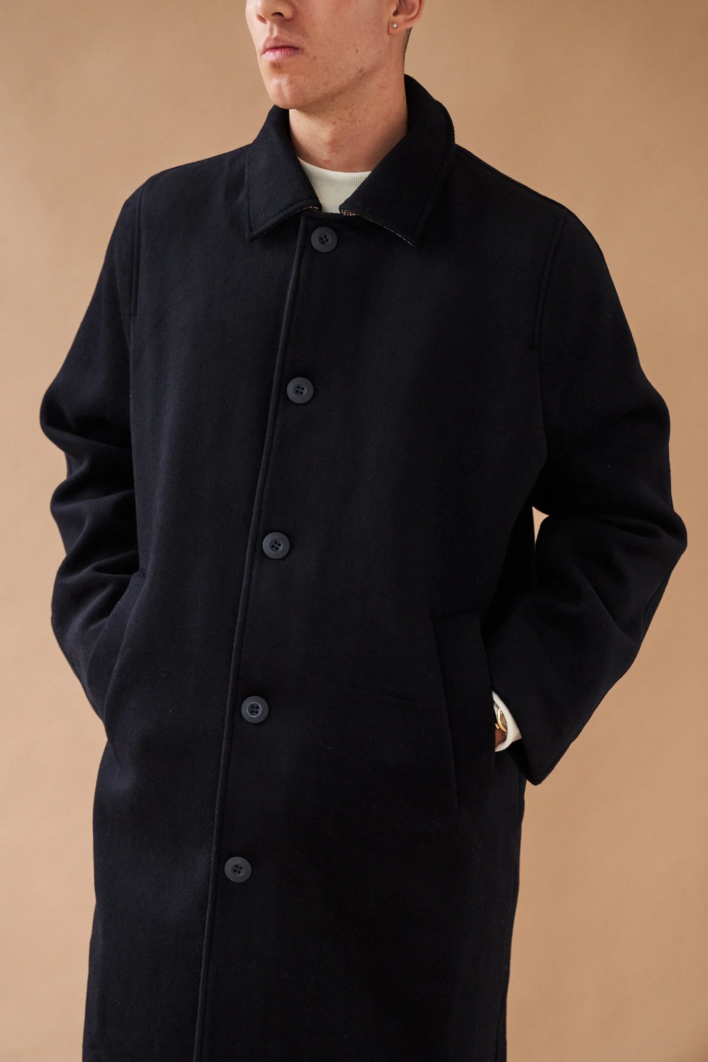 bound 'Maxwell' Oversized Wool Trench Coat - Navy