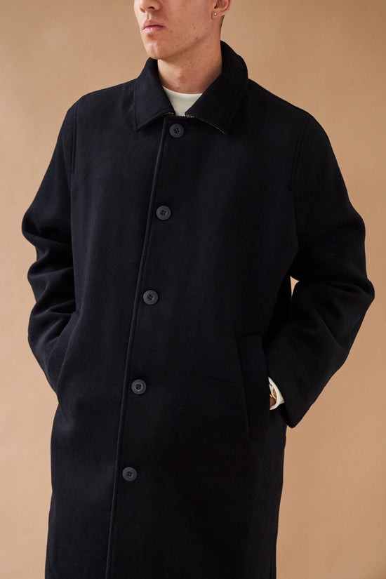 bound 'Maxwell' Oversized Wool Trench Coat - Navy