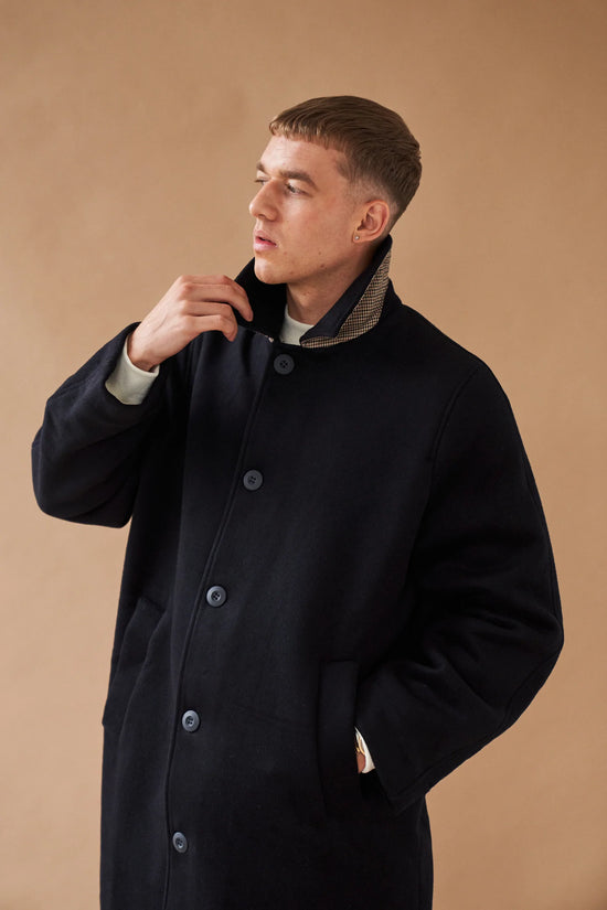Mens wool trench 2025 coat with hood