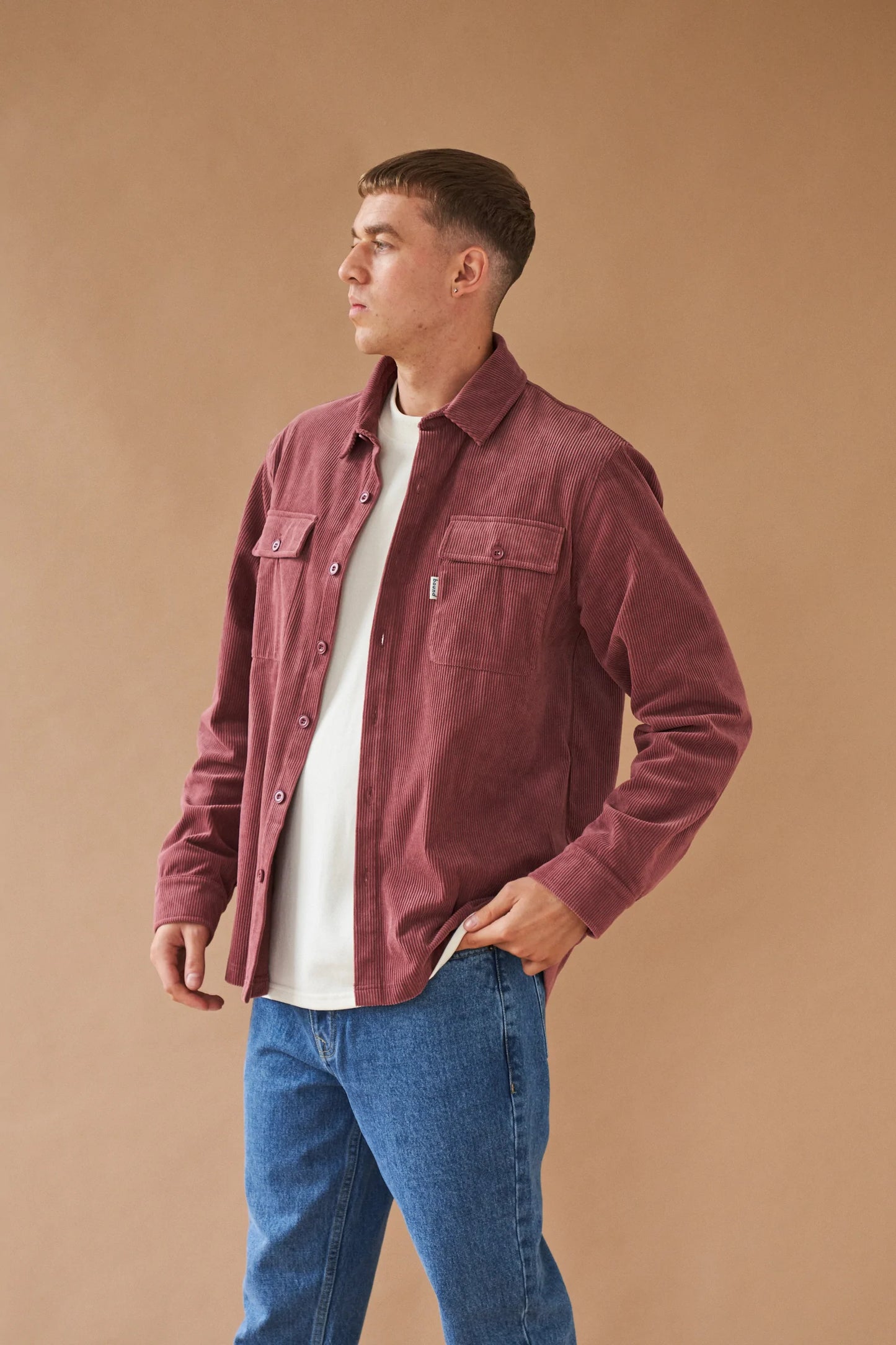 bound 'Rouge' Corduroy Button Up Overshirt