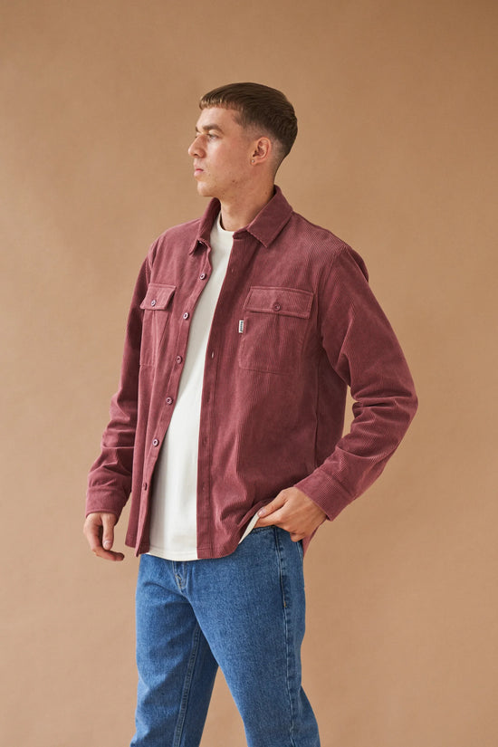 bound 'Rouge' Corduroy Button Up Overshirt