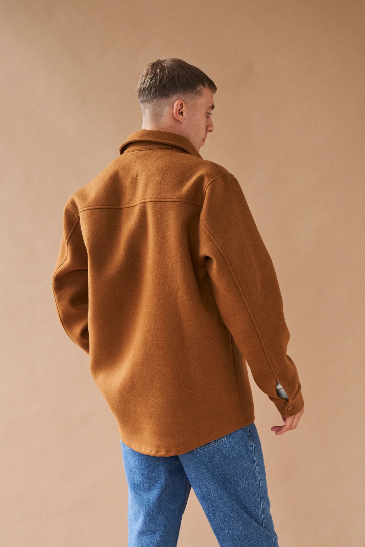bound 'Reynard' Textured Heavy Overshirt - Tan Brown