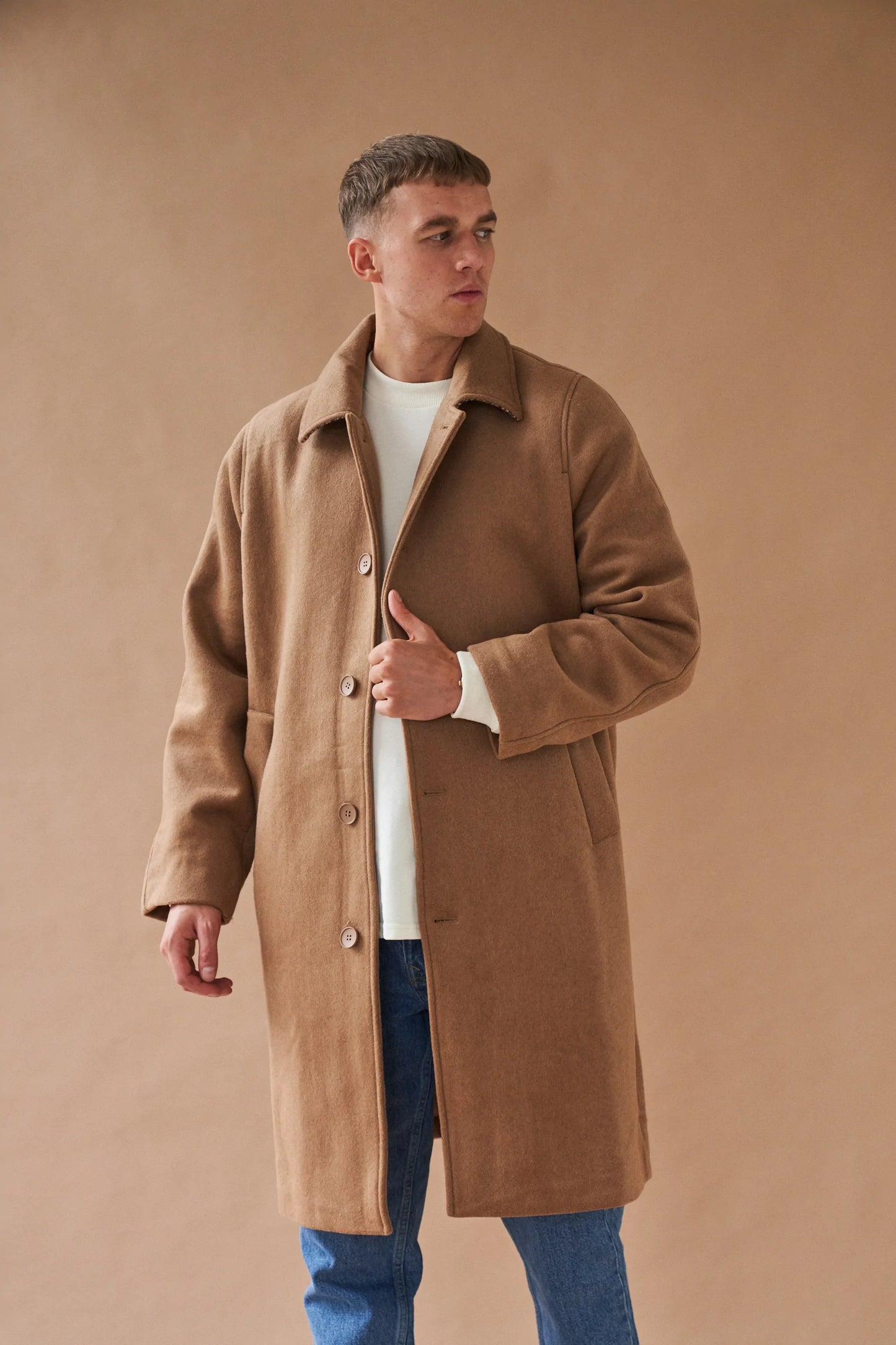 bound 'Maxwell' Oversized Wool Trench Coat - Camel