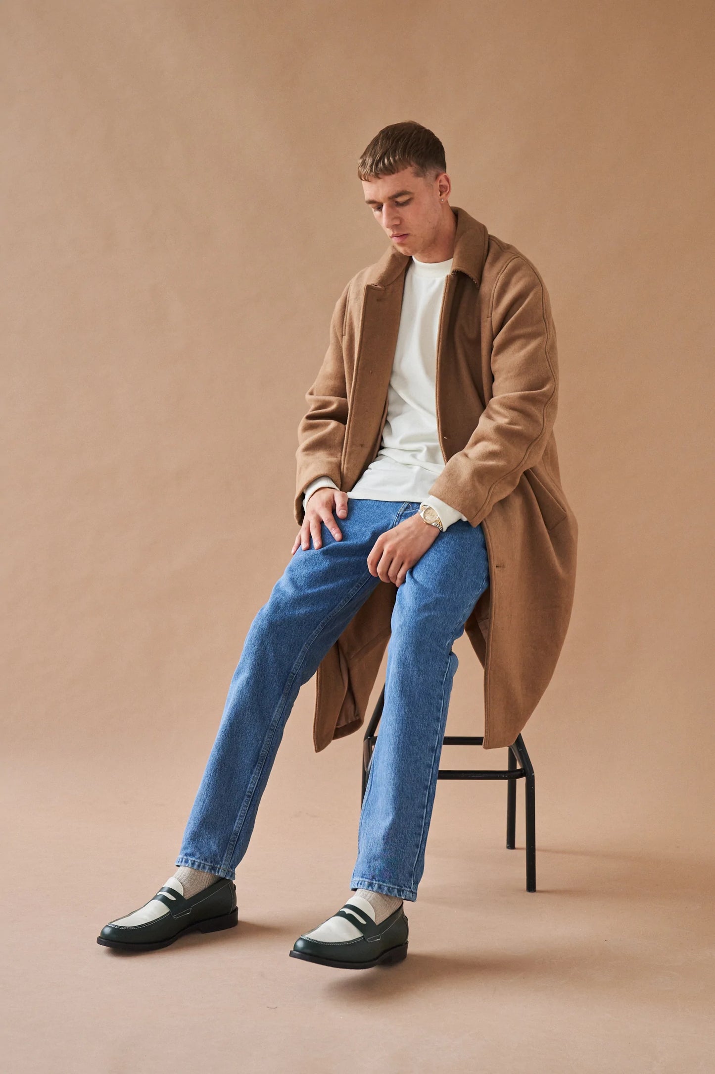 bound 'Maxwell' Oversized Wool Trench Coat - Camel