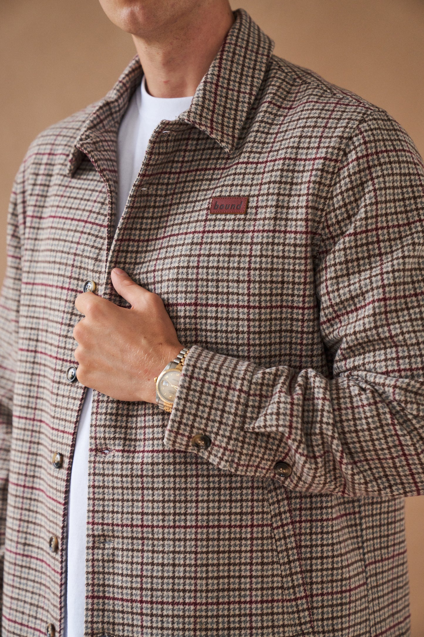 bound 'Axel' Wool Dogtooth Coach Jacket
