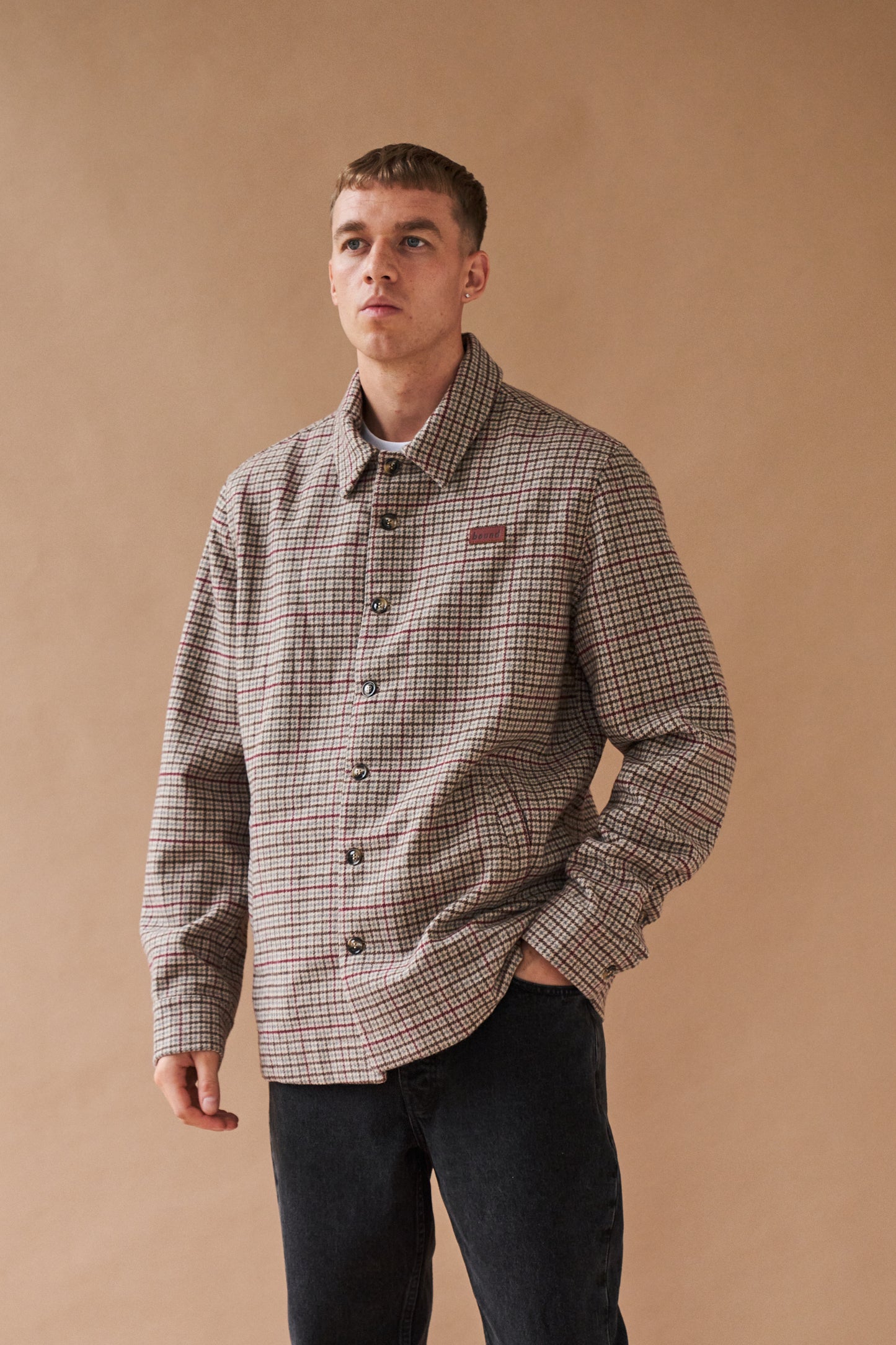 bound 'Axel' Wool Dogtooth Coach Jacket