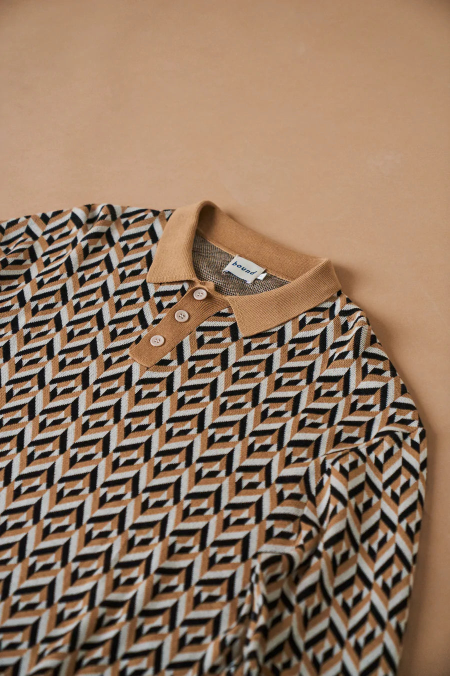 bound 'Chevron Brown' Longsleeve Polo
