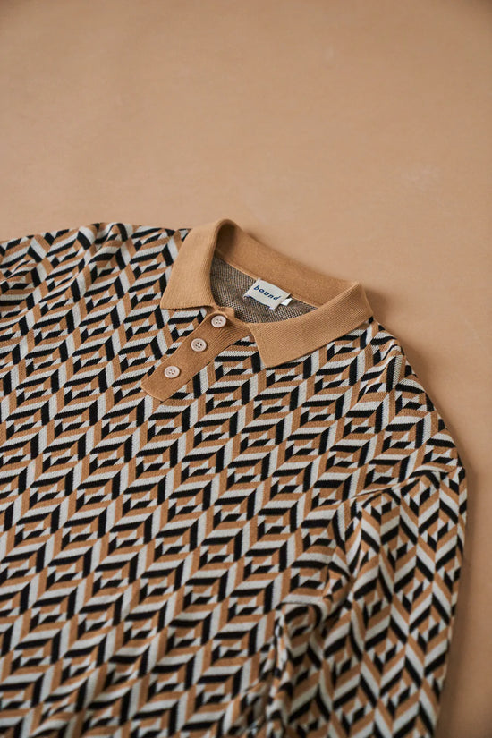 bound 'Chevron Brown' Longsleeve Polo